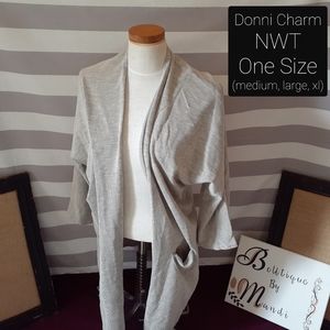 Donni Charm Ribbed Cardigan Sweater One Size